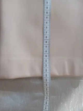 Pantalón polipiel beige pata ancha