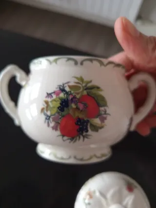 Azucarero San Claudio Porcelana Frutas