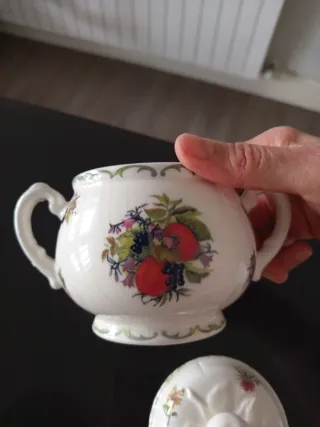 Azucarero San Claudio Porcelana Frutas