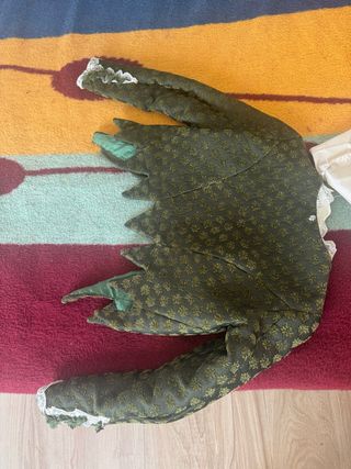 Corpiño Fallera Manga Larga Brocado Verde