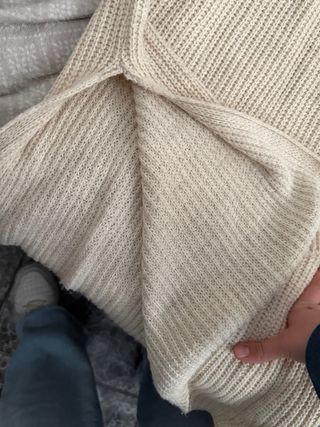 Conjunto lana jersey y falda beige