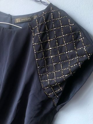 Vestido Zara azul talla S pedreria