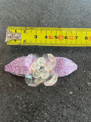 Decorazione fiore foglie rosa vetro