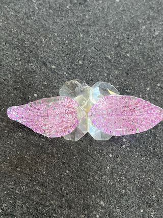 Decorazione fiore foglie rosa vetro