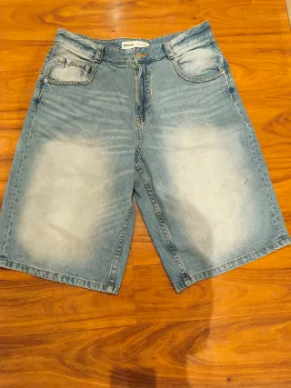 Bermuda Baggy Bershka Azul T.42