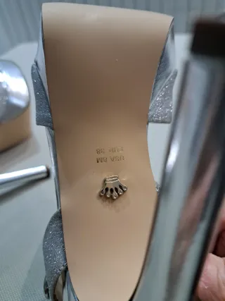 Sandali Nina argento tacco alto n.38