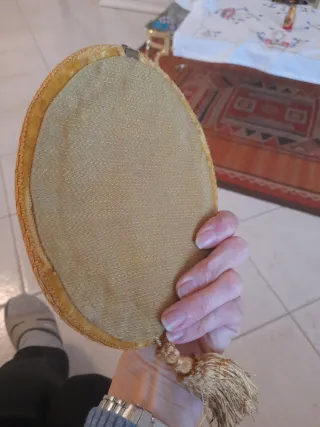 Quadro Angelo Antico Velluto Giallo