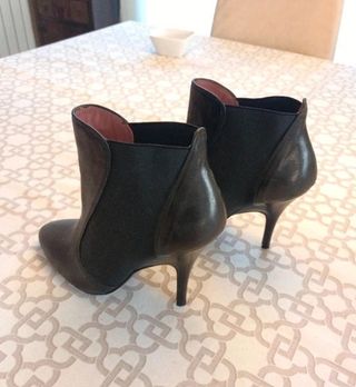 Botines piel y elástico negros T 37