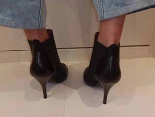 Botines piel y elástico negros T 37