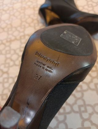 Botines piel y elástico negros T 37