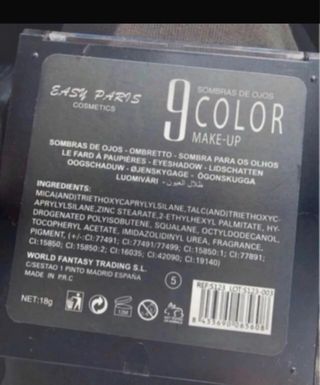 Paleta Maquillaje 9 Colores Easy Paris