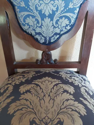Silla Clásica/antigua Tapizada Madera y Tela