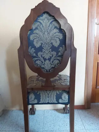 Silla Clásica/antigua Tapizada Madera y Tela