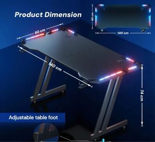 Escritorio gaming profesional con LED, nuevo en c