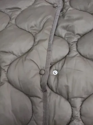 Cazadora larga acolchada verde Mango