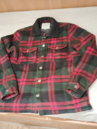 Chaquetón leñador cuadros rojo y verde