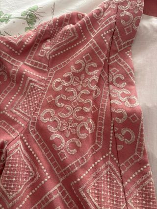 Kimono rosa bordado talla única