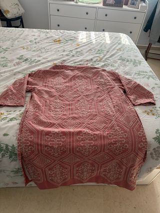 Kimono rosa bordado talla única
