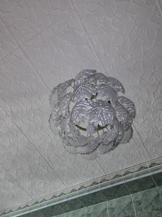 Lámpara de techo de cristal y metal