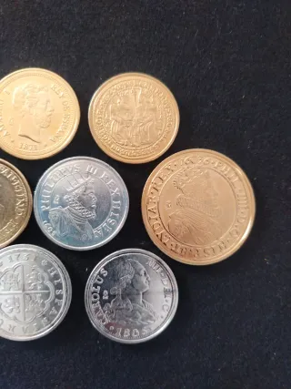 8Lote  Monedas Españolas Antiguas