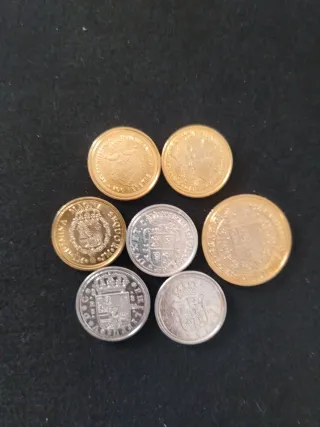 8Lote  Monedas Españolas Antiguas