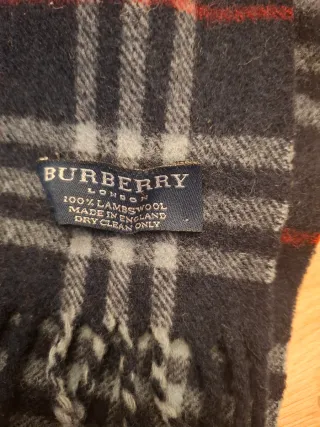 Bufanda Burberry Hombre Azul Marino y Rojo