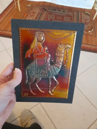 Quadro decorativo cammello e figura