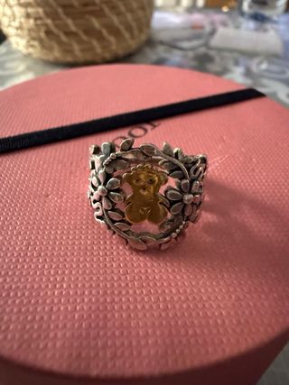 Anillo Tous Flor y Oso Dorado