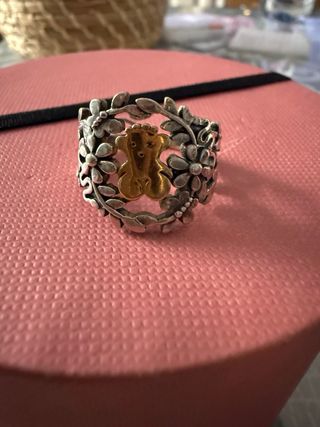 Anillo Tous Flor y Oso Dorado