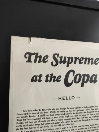 Vinilo LP The Supremes - At The Copa