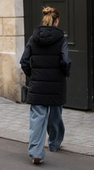 Chaleco acolchado Zara negro con capucha