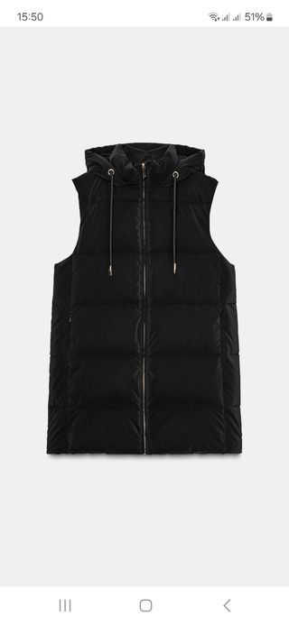 Chaleco acolchado Zara negro con capucha