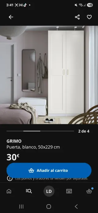 4 Puertas PAX Grimo Ikea 50x229cm