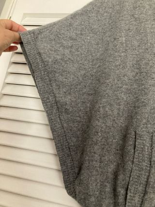 Zara Top Gris Sin Mangas con Capucha Talla M, over