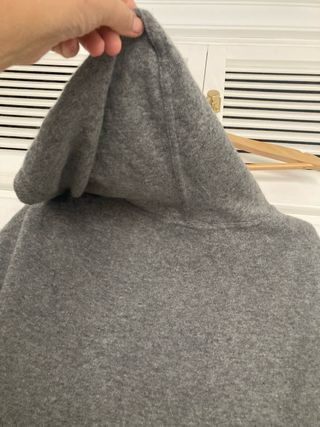 Zara Top Gris Sin Mangas con Capucha Talla M, over