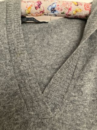 Zara Top Gris Sin Mangas con Capucha Talla M, over