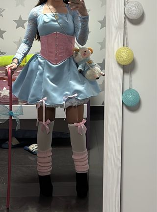 Disfraz azul y rosa talla única