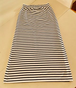 Falda larga rayas abertura lateral