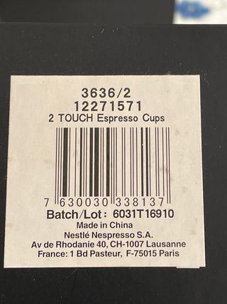 2 Tazzine Nespresso Touch Collection