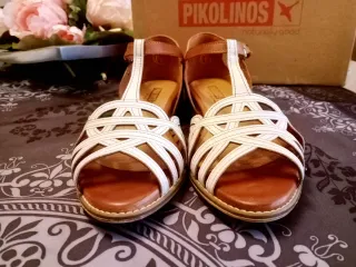 Sandalias Pikolinos Talla 38 Marrón/Blanco