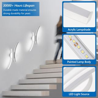 Aplique de pared LED 2 Piezas, 20W, 2250LM