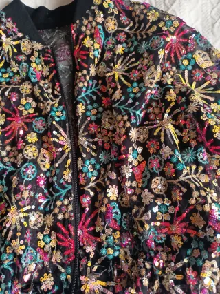 Bomber lentejuelas multicolor