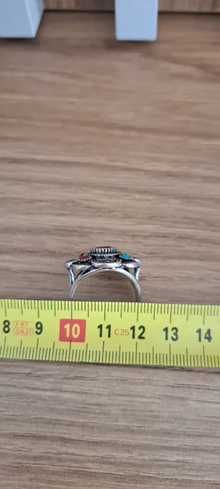 Anillo plata con piedras multicolor