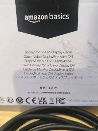 Cavo Amazon Basics DisplayPort a DVI 1.8m Nero