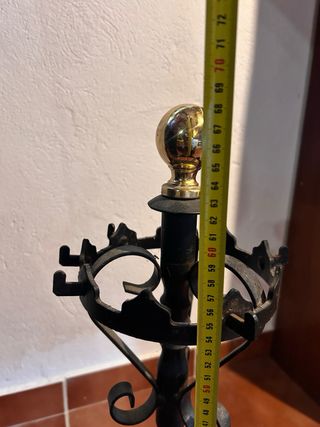 Portaherramientas chimenea metal negro dorado