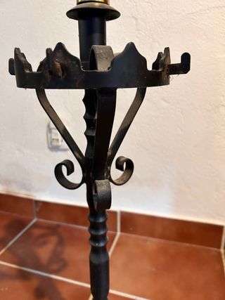 Portaherramientas chimenea metal negro dorado