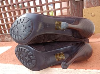 Botines ante hebilla marrón T 37