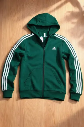 Chaqueta Adidas Verde con Rayas Blancas
