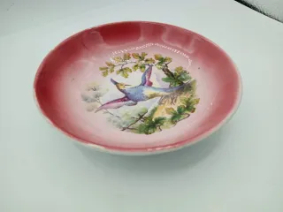 Piattino vintage ceramica Laveno uccello