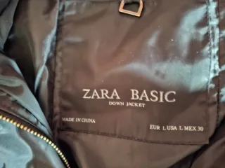 Abrigo plumífero Zara mujer negro